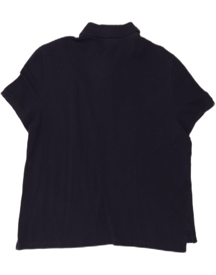 LACOSTE Womens Regular Fit Polo Shirt Size 44 Large Navy Blue Cotton