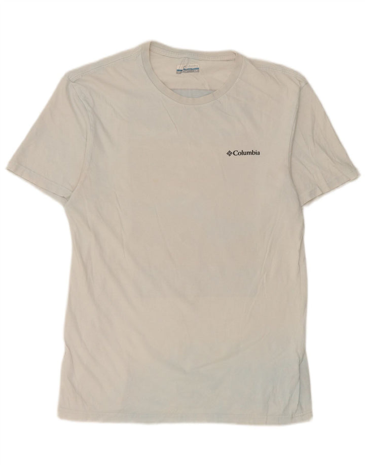 Tricou grafic Columbia pentru bărbați Top mic, alb, bumbac