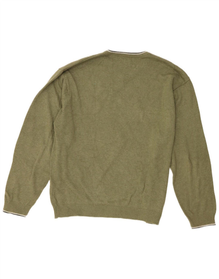 Pulover cu decolteu în V Chaps pentru bărbați, bumbac verde XL