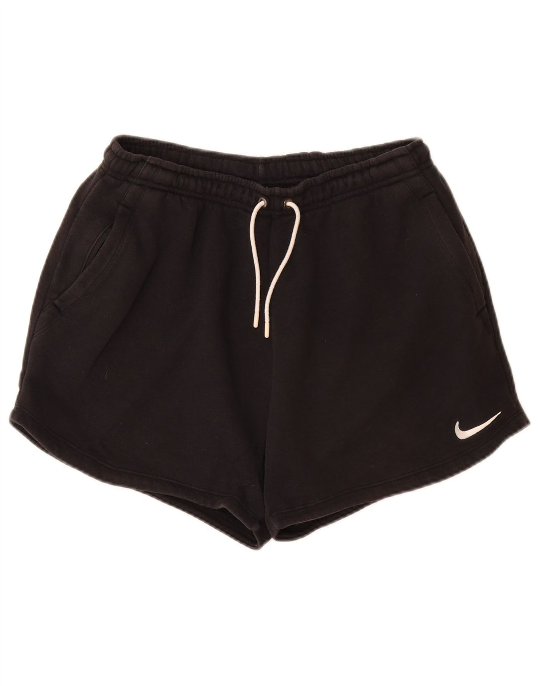 Pantaloni scurti sport NIKE pentru femei, cu tăiere largi, UK 12, bumbac mediu negru