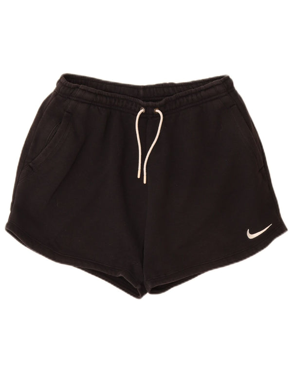 Pantaloni scurti sport NIKE pentru femei, cu tăiere largi, UK 12, bumbac mediu negru