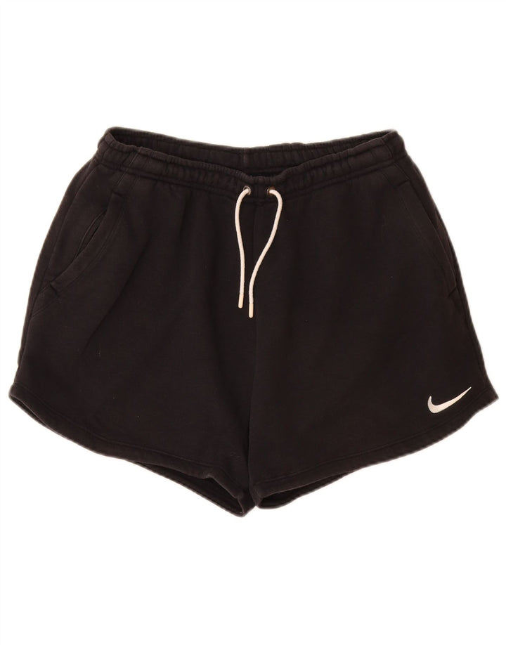 Pantaloni scurti sport NIKE pentru femei, cu tăiere largi, UK 12, bumbac mediu negru