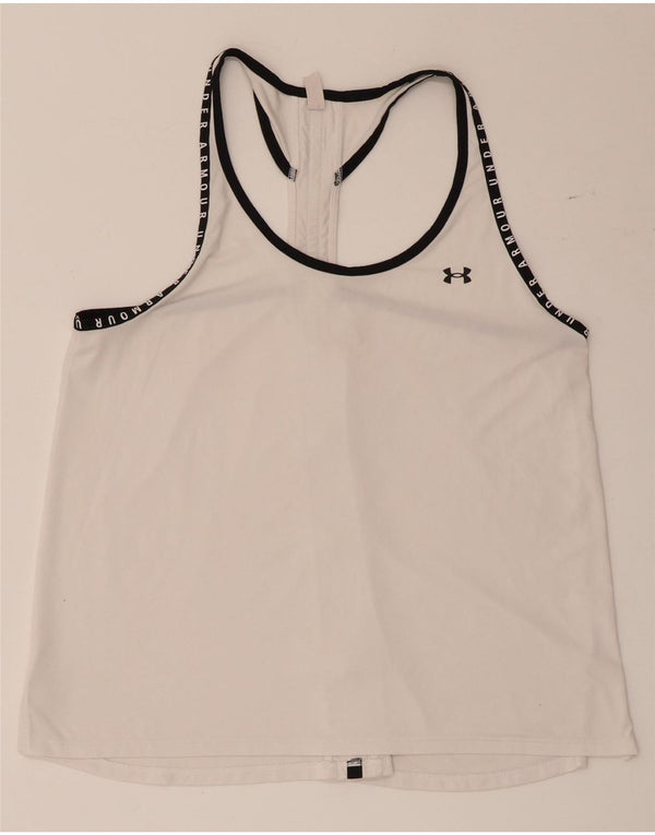 Under Armour Womens Heat Gear Graphic Vest Top UK 14 Large White