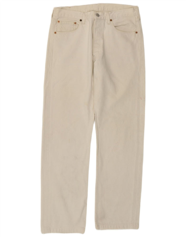 Blugi Levi's 501 Straight pentru bărbați W34 L31 Bumbac alb