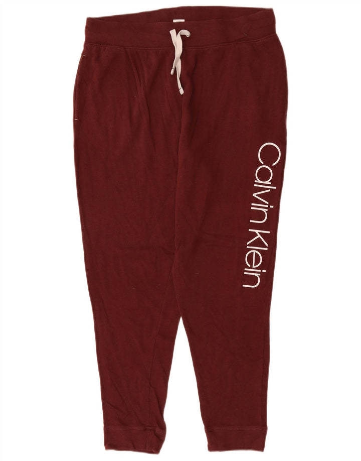 CALVIN KLEIN Pantaloni de trening grafic pentru bărbați Pantaloni de jogging Mari Bordeaux