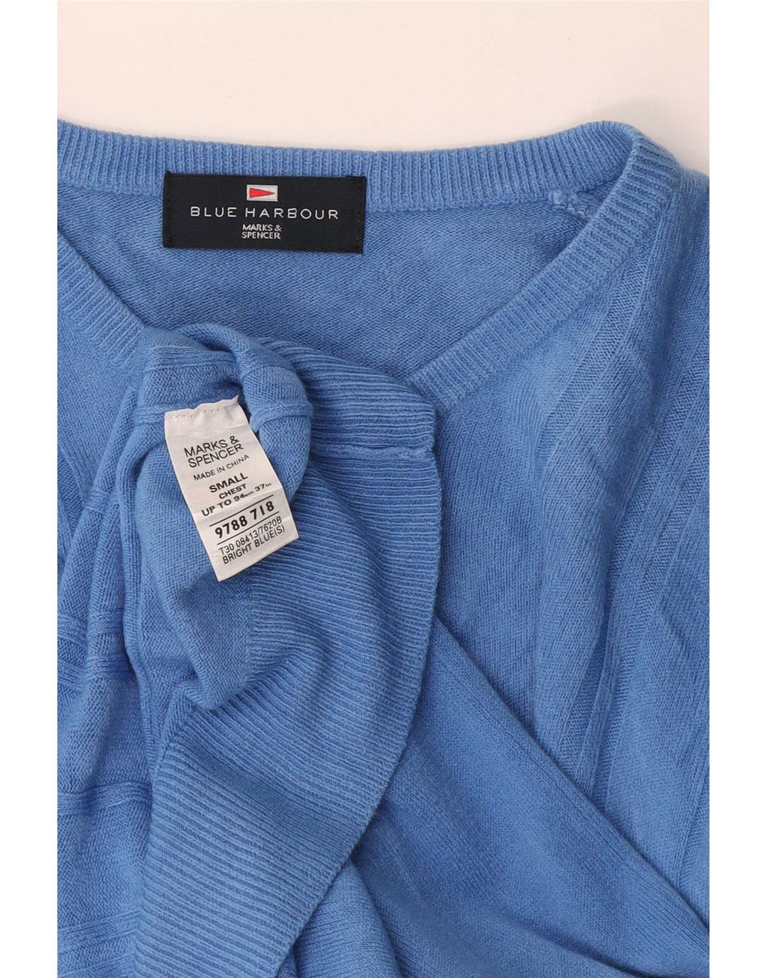 Marks & Spencer Pulover cu decolteu în V Blue Harbour pentru femei UK 10 Mic