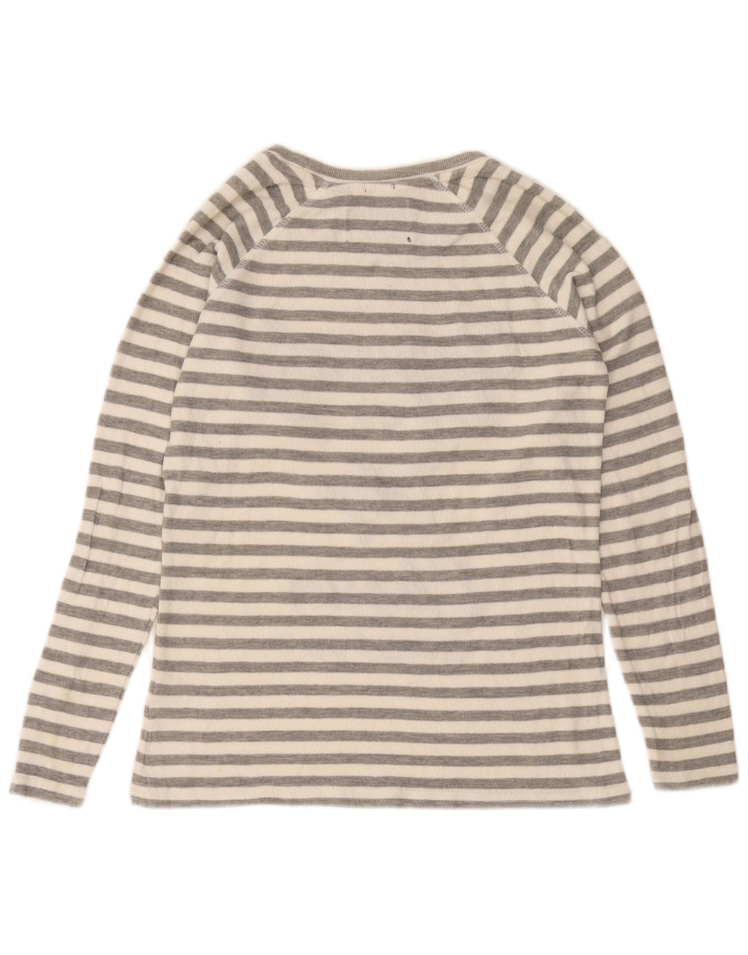 Top grafic Superdry pentru femei cu mânecă lungă UK 10, bumbac cu dungi gri mici