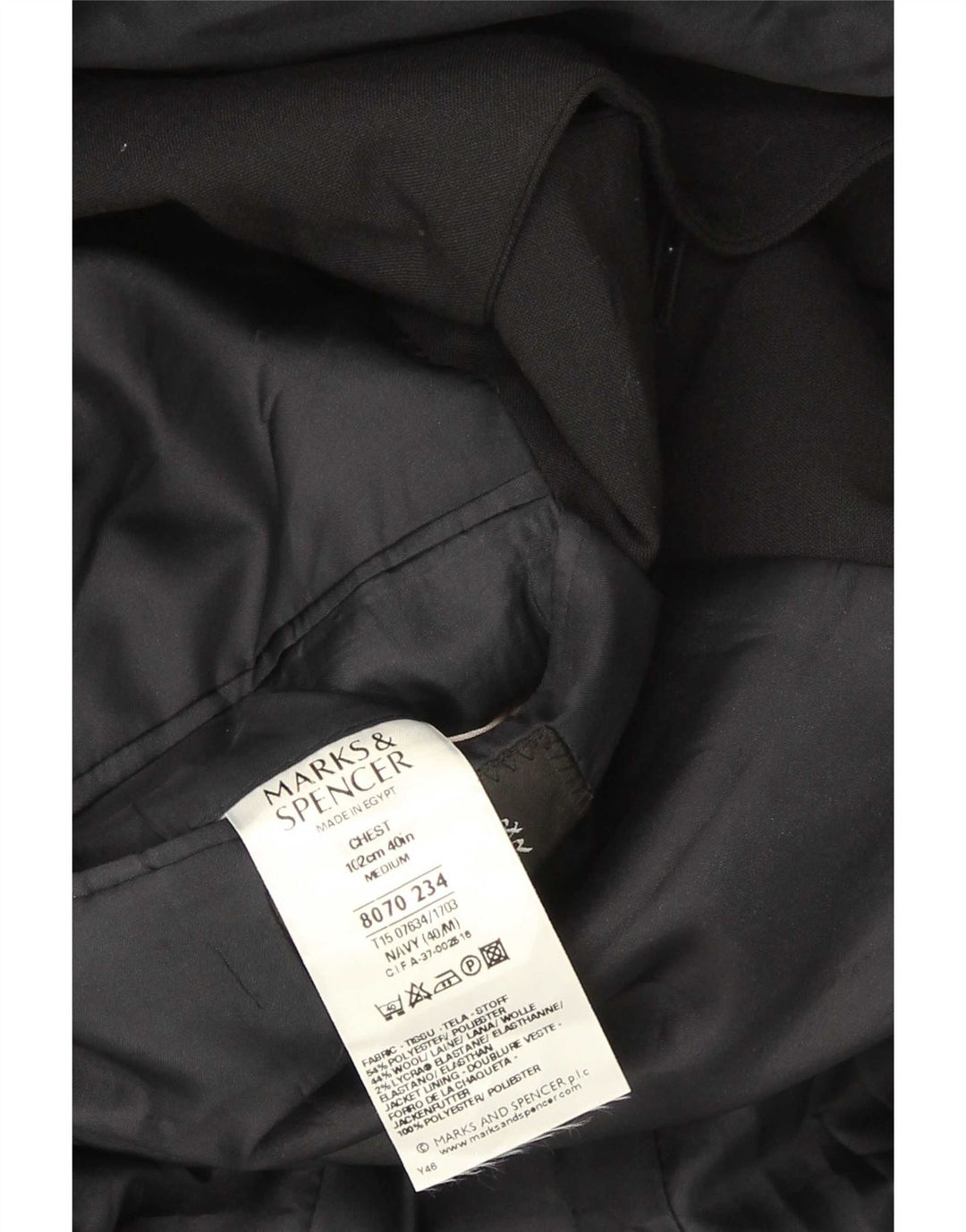 Jachetă pentru bărbați Marks & Spencer, cu 3 nasturi, Marea Britanie 40 Poliester mediu negru
