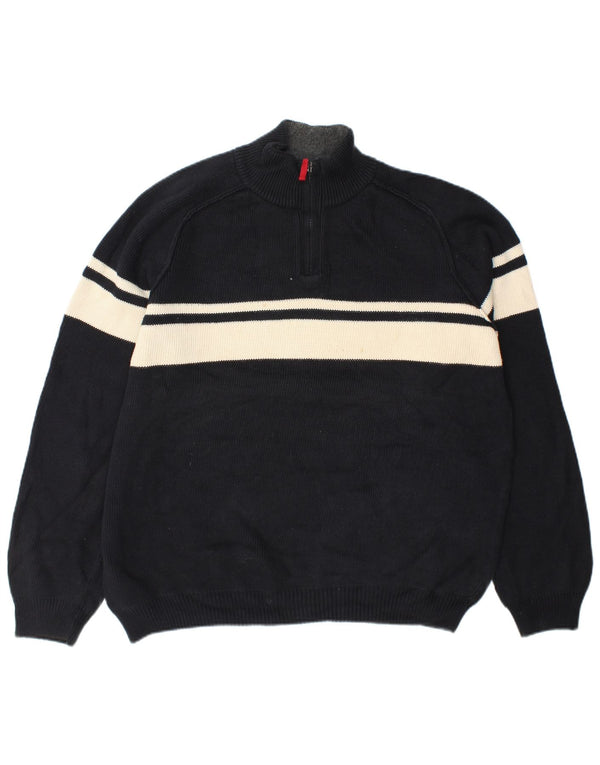 Pulover pentru bărbați Marks & Spencer, cu fermoar, cu gât, XL, bumbac color bloc