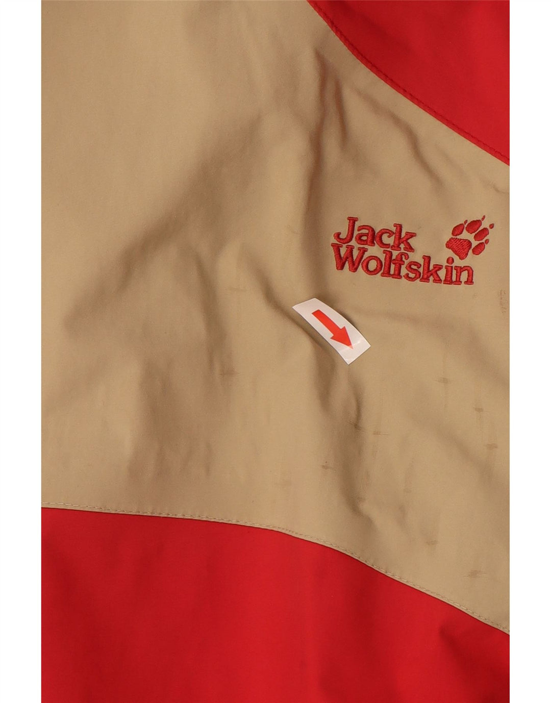 Jack Wolfskin, jachetă de ploaie, cu ajustare largi, pentru femei, UK 12, roșu mediu, color block
