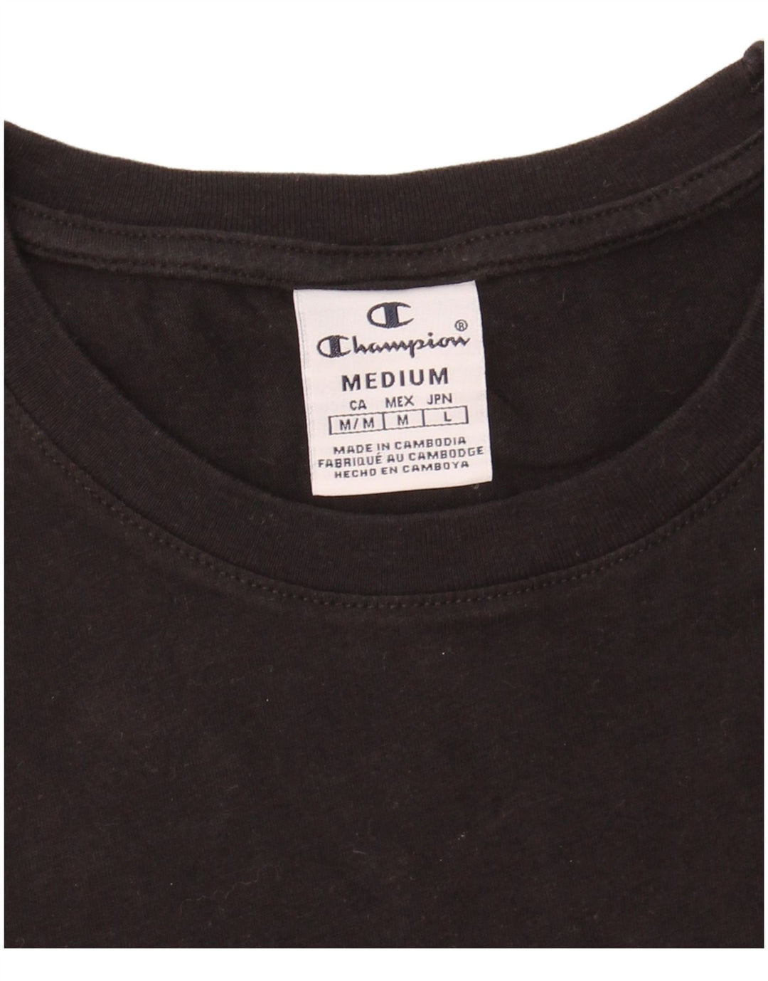 CHAMPION Womens Graphic T-Shirt Top UK 14 Medium Black