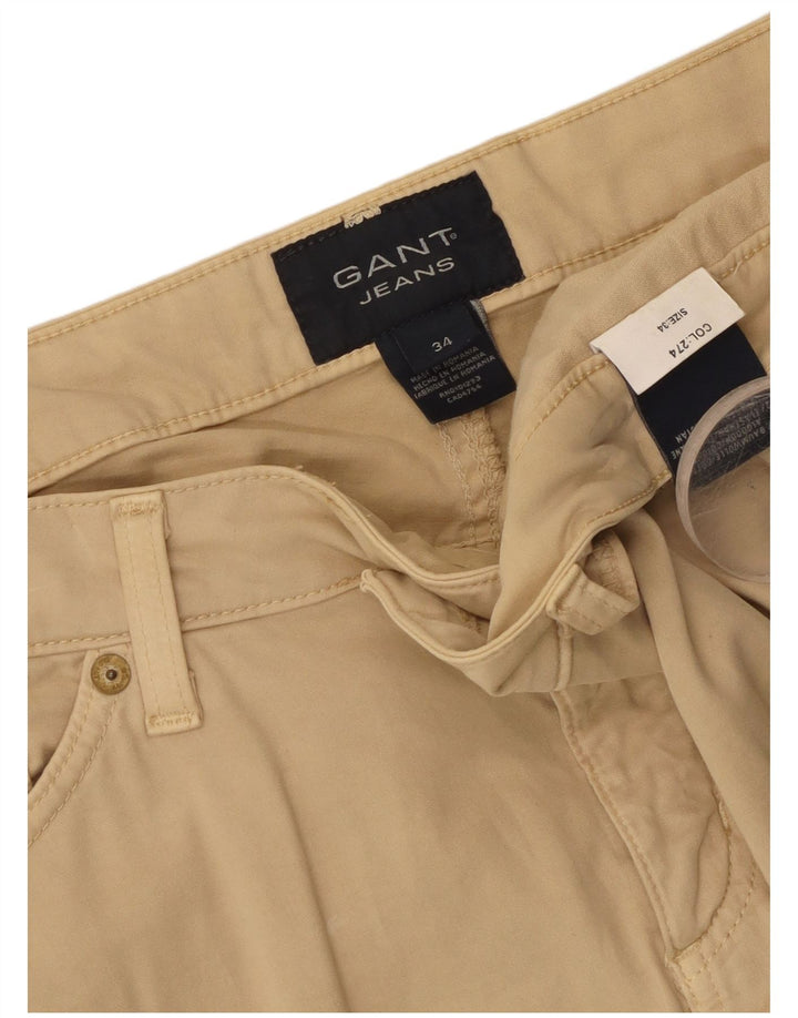 Pantaloni Capri pentru femei Gant L34 L20 bumbac bej
