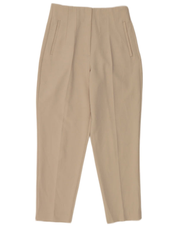 Pantaloni de costum conici pentru femei Zara Mediu L28 L26 Poliester alb