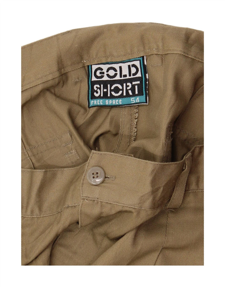 Pantaloni scurți chino vintage pentru bărbați IT 54 2XL W36 poliester bej