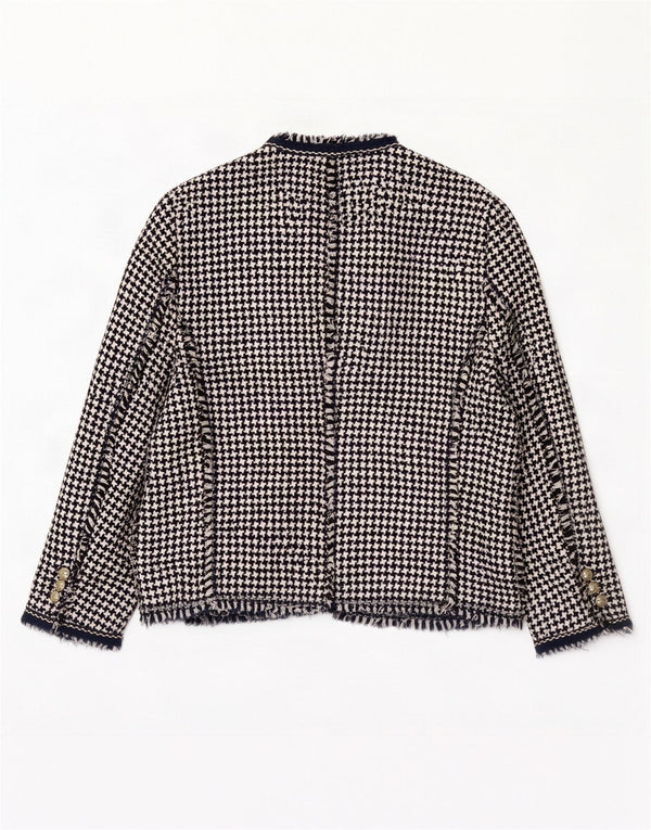 Jachetă pentru femei Zara, cu mâneci 3/4 deschise, Marea Britanie 18 XL, albastru bleumarin, picioare de găină