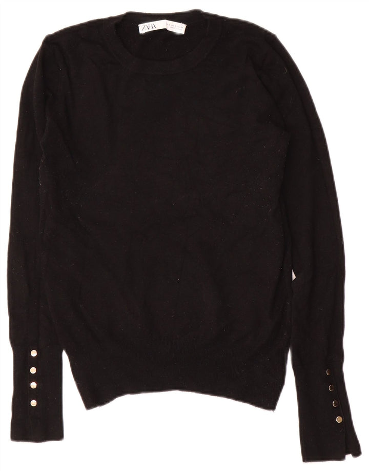 Pulover pentru damă Zara, cu gât turnut, UK 10 Mic Negru