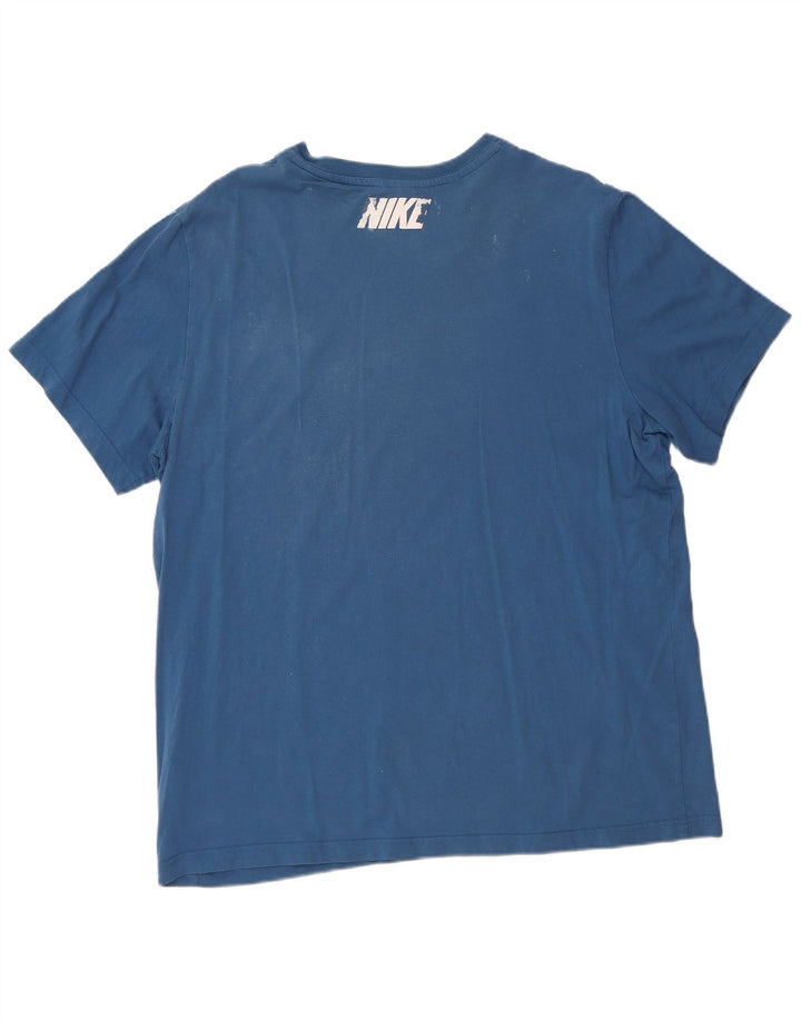 Tricou grafic pentru bărbați NIKE Top XL Bumbac albastru