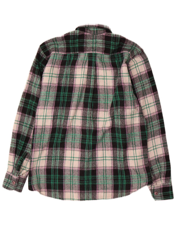 Cămașă Vintage pentru bărbați de flanel, lână cu carouri, multicoloră, medie