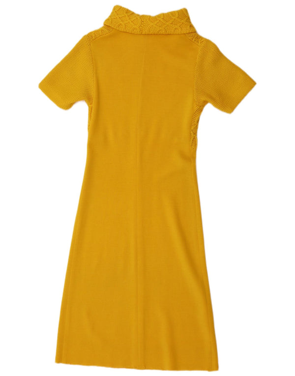 Rochie vintage cu mâneci scurte pentru femei UK 10 Small Yellow