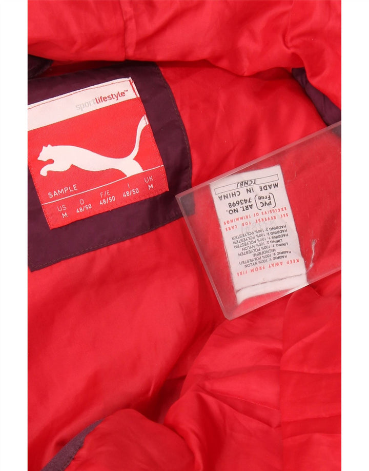 Jachetă căptușită Puma pentru femei UK 14 Medium Burgundy Colorblock Nylon