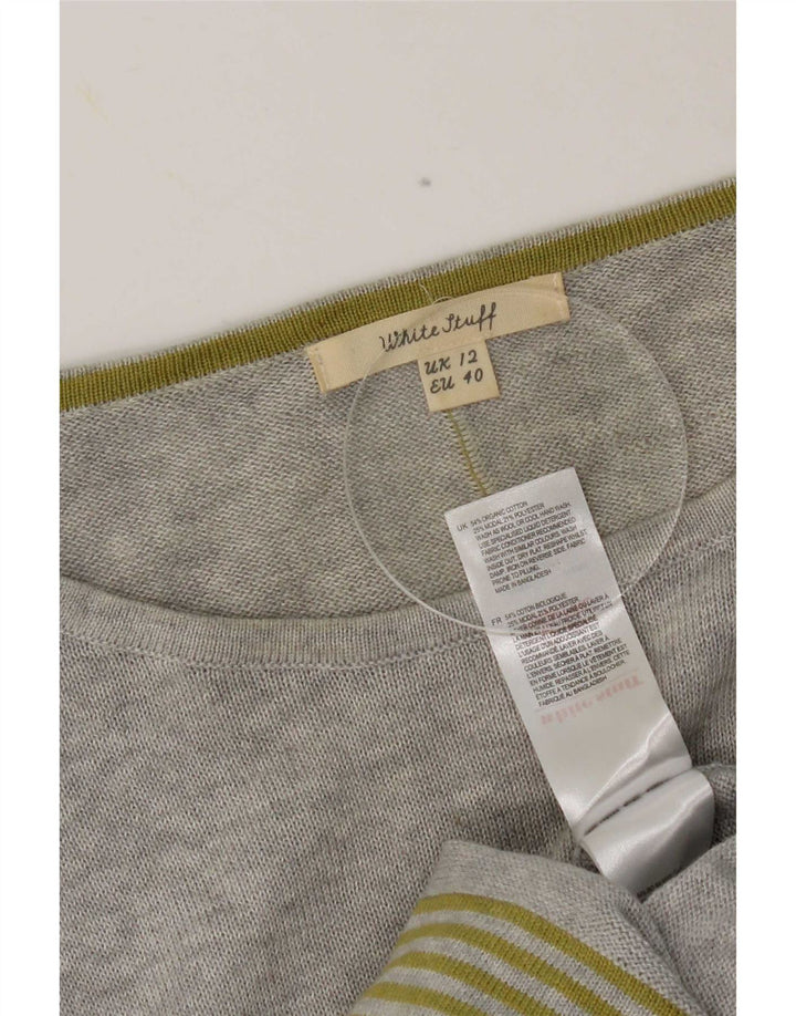 White Stuff Pulover cu gât de barcă pentru femei UK 12 Medium Gri Colorblock