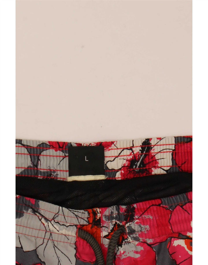 Pantaloni scurți de înot Hugo Boss pentru bărbați, mari, roșii, florale