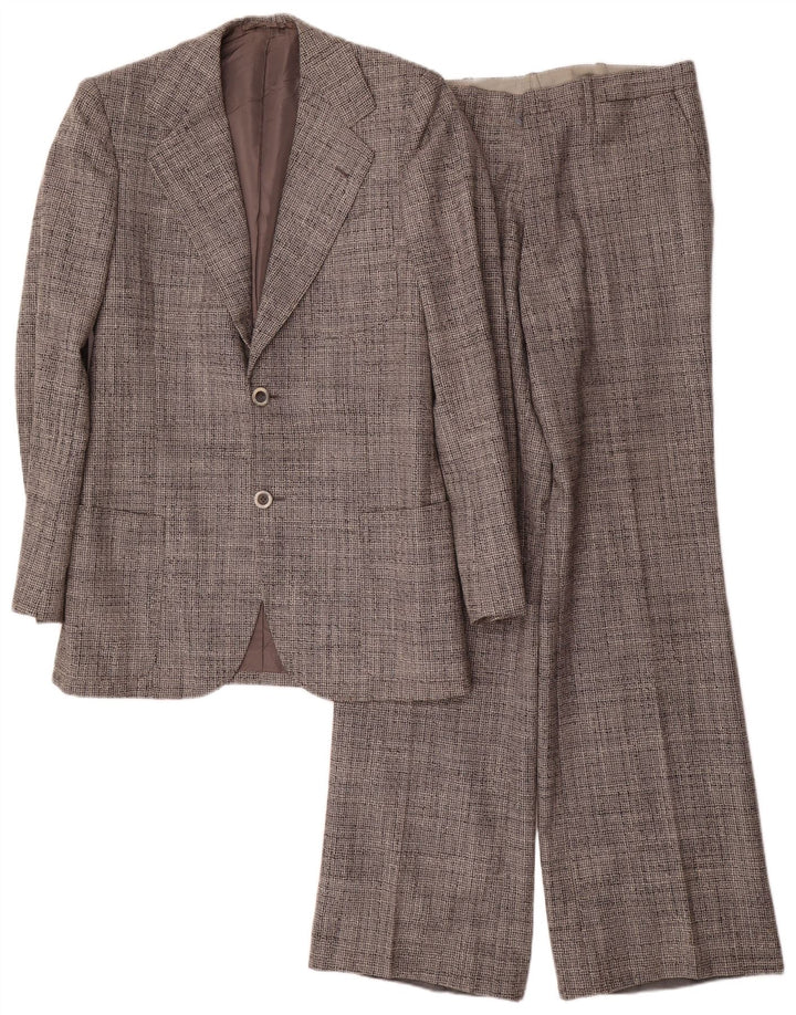 Costum pentru bărbați vintage cu 2 nasturi UK 38 Medium W30 L34 Gri pete