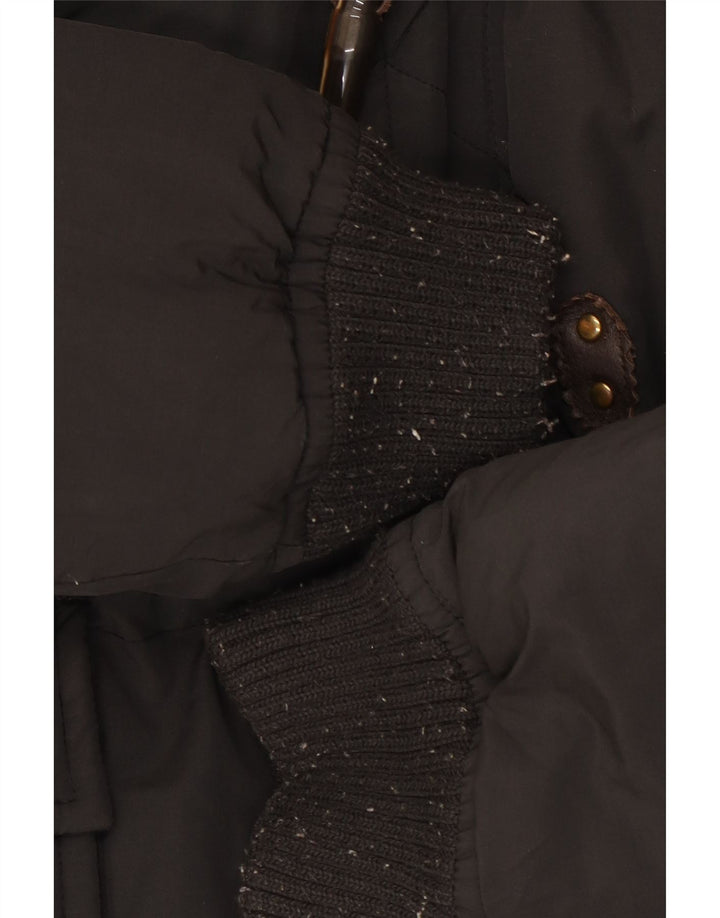 Jachetă căptușită pentru bărbați Dsquared IT 52 XL, bumbac negru color bloc