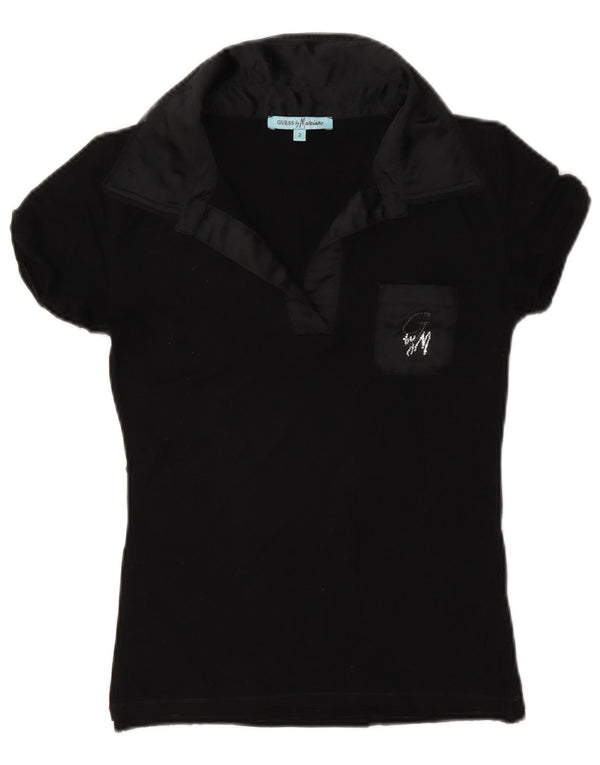 Tricou polo Guess By Marciano pentru femei US 2 XS Viscoză neagră