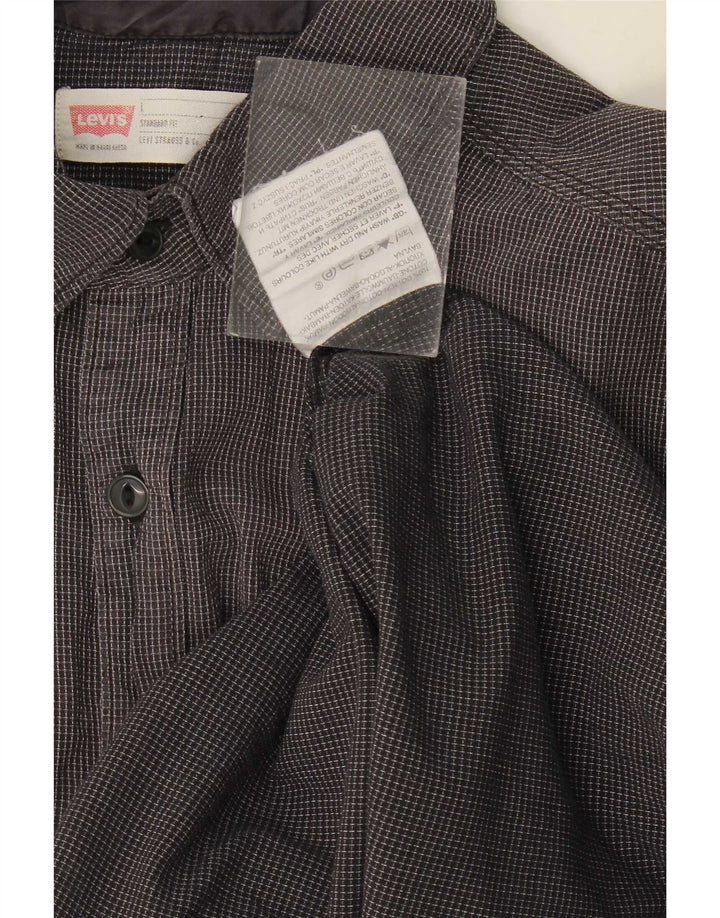 Cămașă Levi's Standard Fit pentru bărbați, bumbac cu carouri, gri mediu
