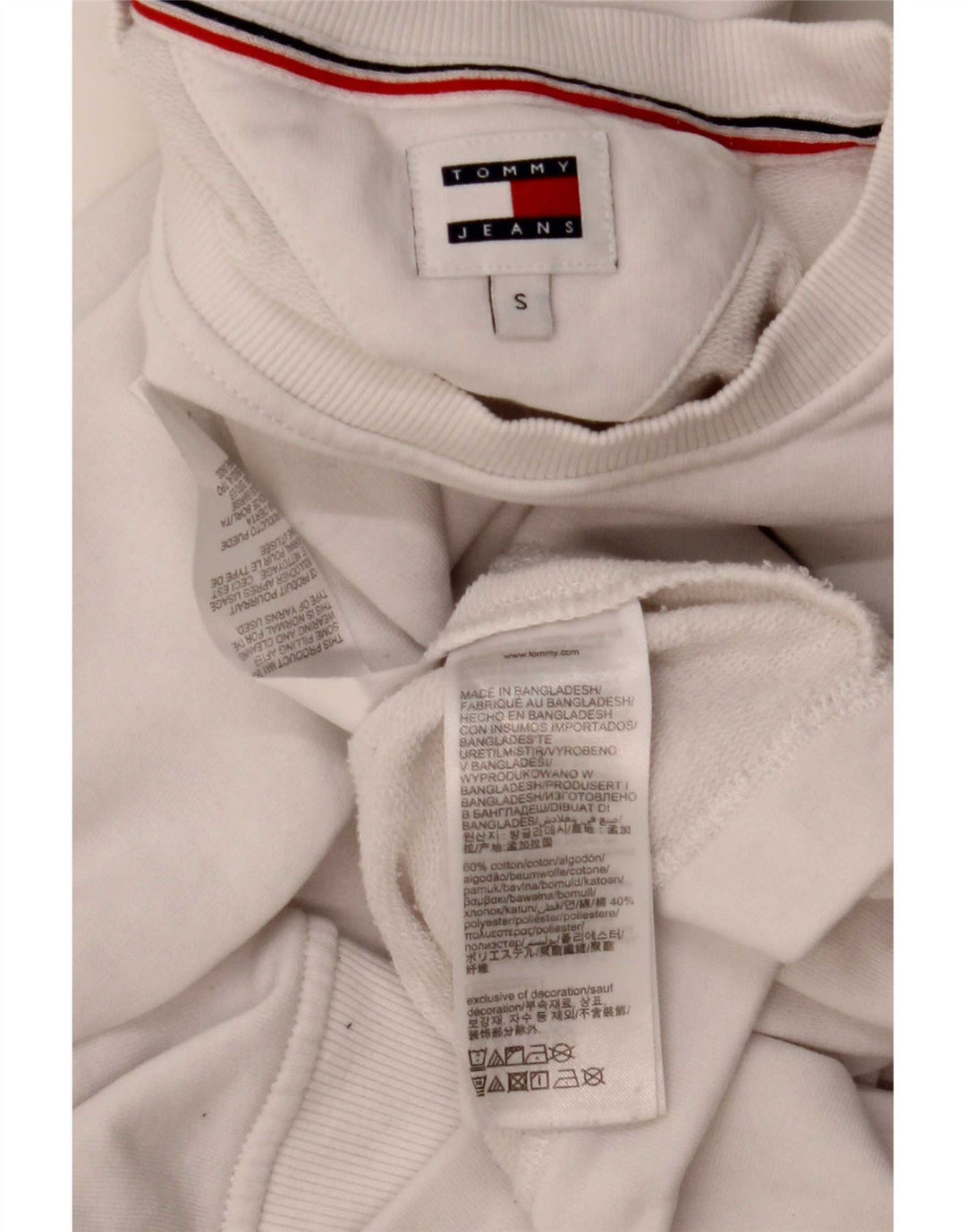 Pulover oversized cu grafic pentru femei Tommy Hilfiger UK 10 Small White