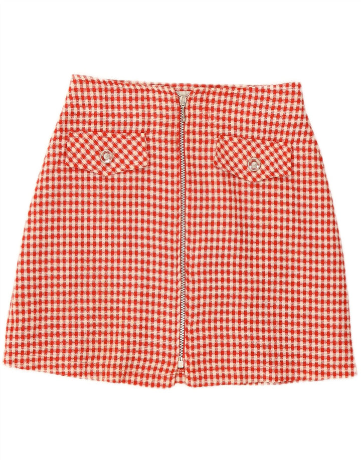 Fusta mini pentru femei Galleria IT 46 Large W28 Red Gingham Poliester