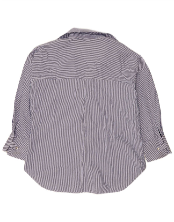 Zara Womens Oversized Shirt UK 16 Large Blue Pinstripe