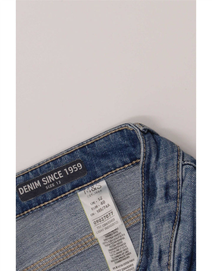 Marks & Spencer Pantaloni scurți din denim învechit pentru femei UK 12 Medium W30 Bumbac albastru