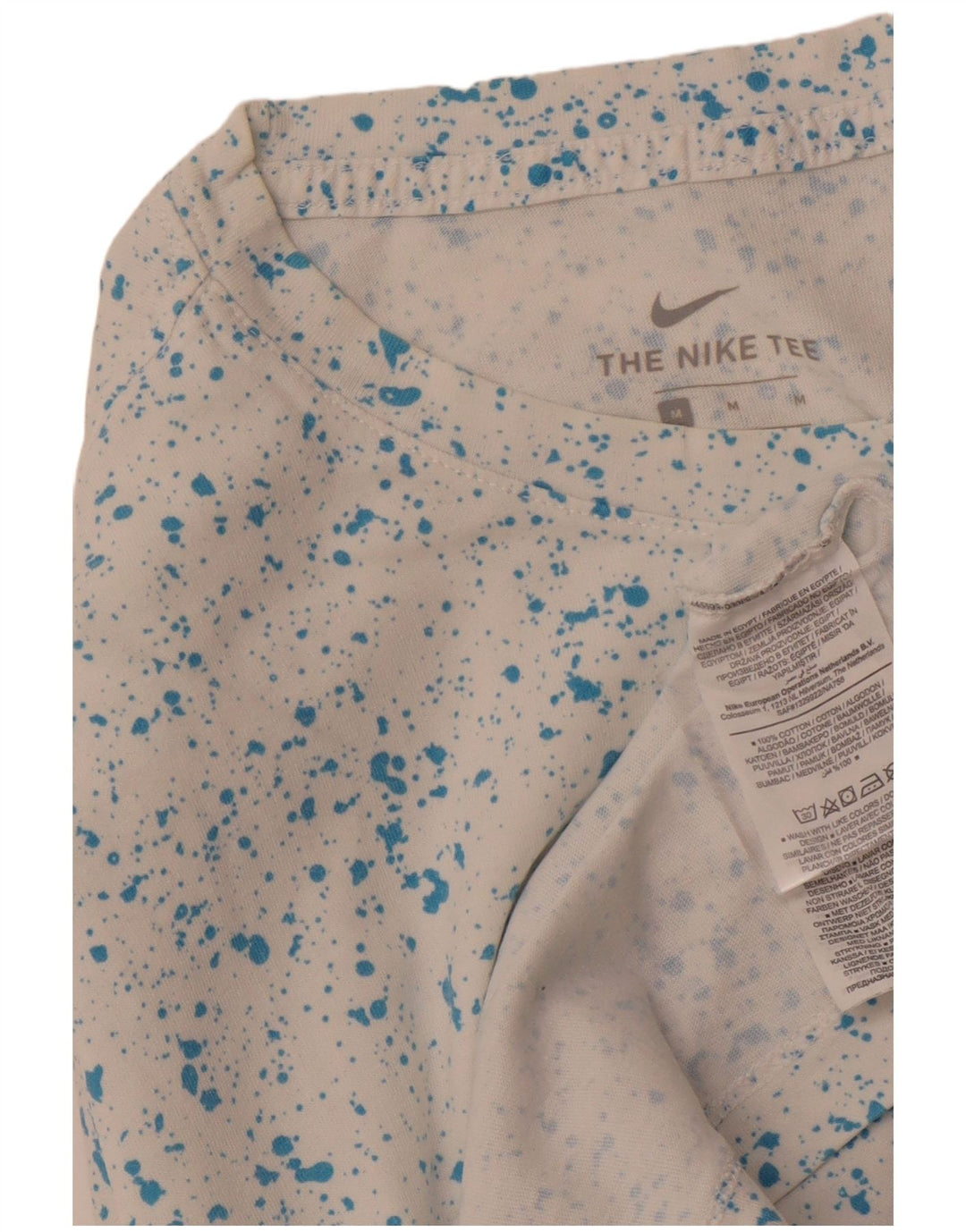 Tricou grafic pentru bărbați NIKE Top mediu alb bumbac cu pete