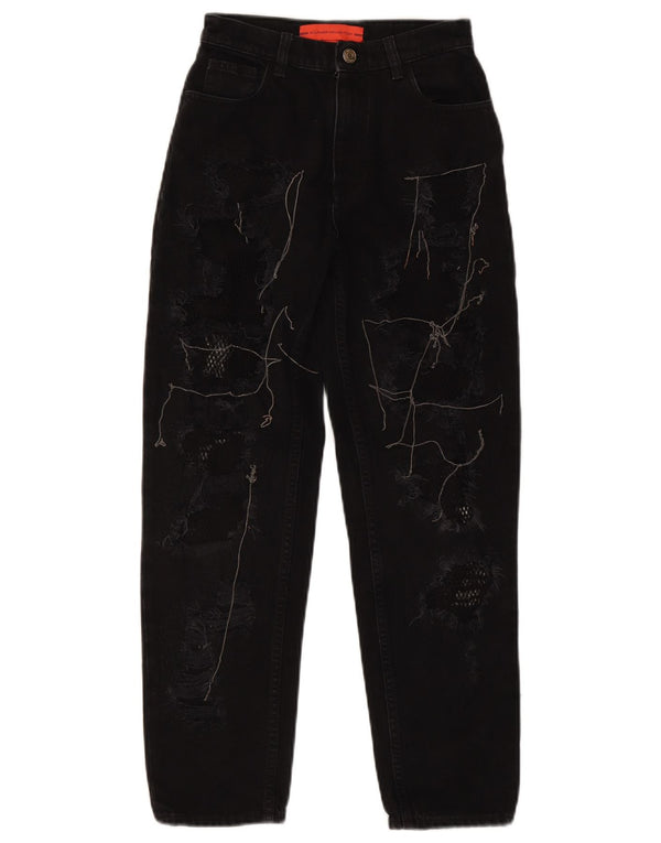 TOMMY HILFIGER Blugi conici învechiți pentru femei US 2 XS W25 L26 Negri