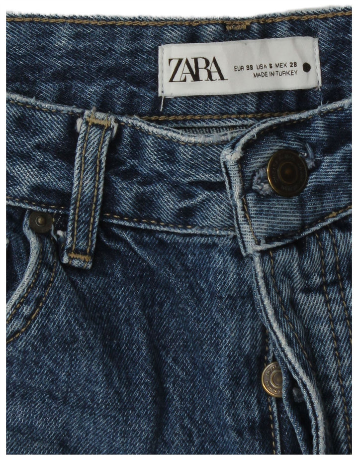 Blugi Drepți Femei Zara EU 38 Mici L28 L32 Albastru