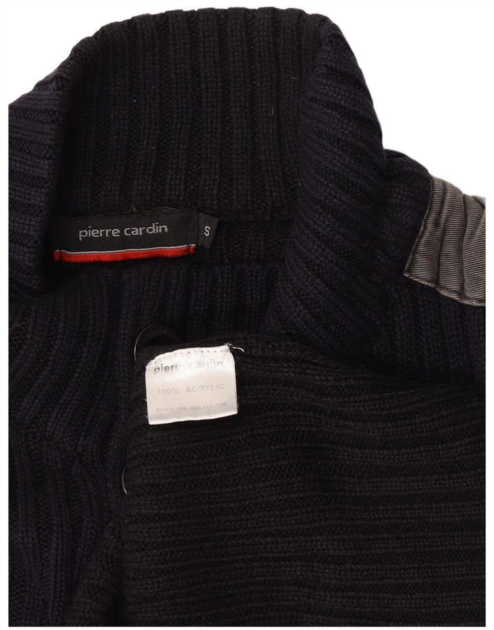Pulover pentru bărbați Pierre Cardin, cu gât cu nasturi, cu bloc de culoare mic, bleumarin