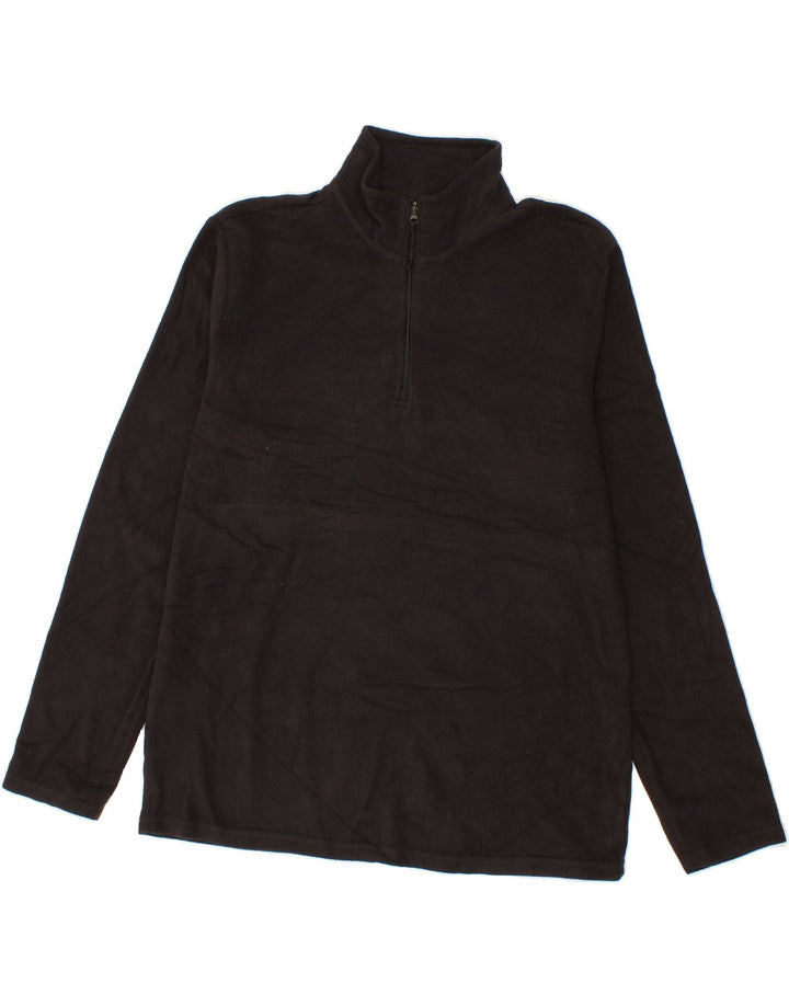 MOUNTAIN WAREHOUSE Mens Zip Neck Fleece Jumper Large Black Vintage Mountain Warehouse and Second-Hand Mountain Warehouse from Messina Hembry 