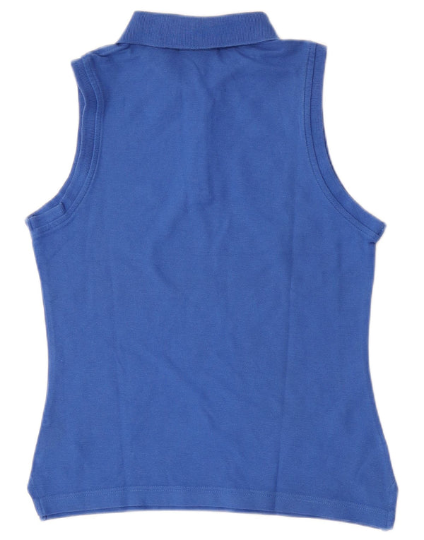 Tricou polo fără mâneci Fila pentru femei UK 12, bumbac albastru mediu