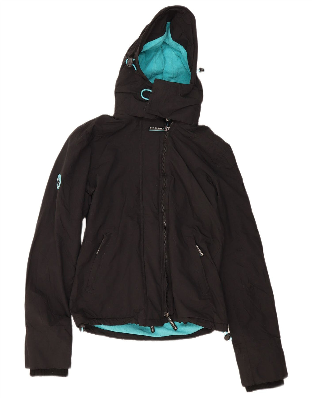 SUPERDRY Windcheater Oversized Windbreaker Jacket pentru femei UK 10 Small Black