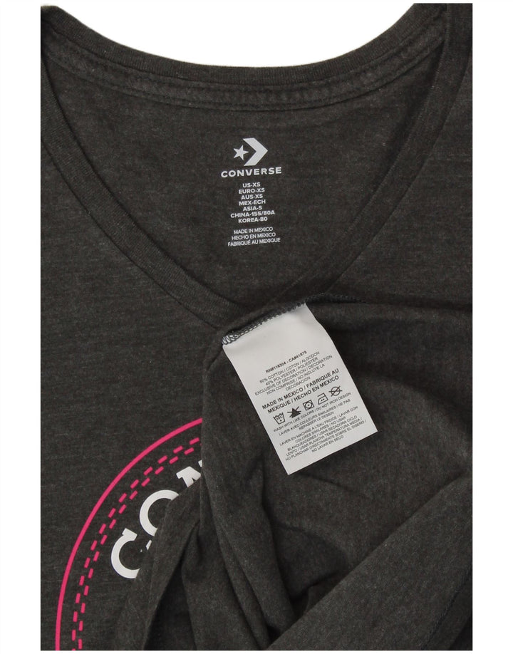 Tricou grafic CONVERSE pentru femei Top UK 6 XS bumbac gri