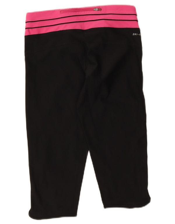 Leggings capri Nike Dri Fit pentru femei UK 8 Small Black Colorblock