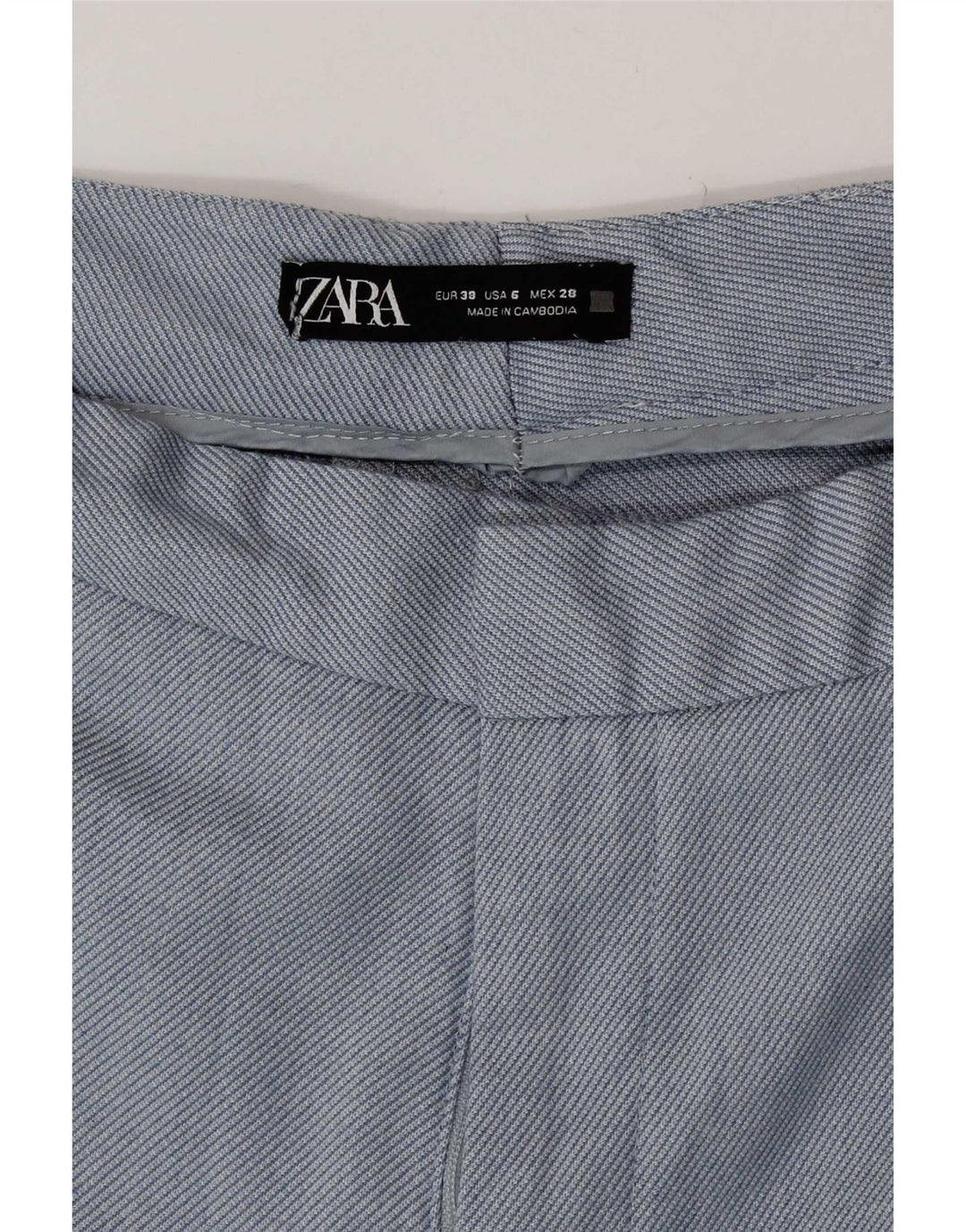 Pantaloni chino drepți pentru femei Zara EU 38 Mici L28 L27 Poliester albastru