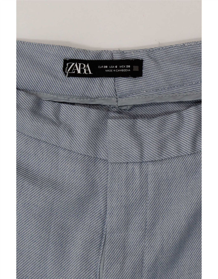 Pantaloni chino drepți pentru femei Zara EU 38 Mici L28 L27 Poliester albastru