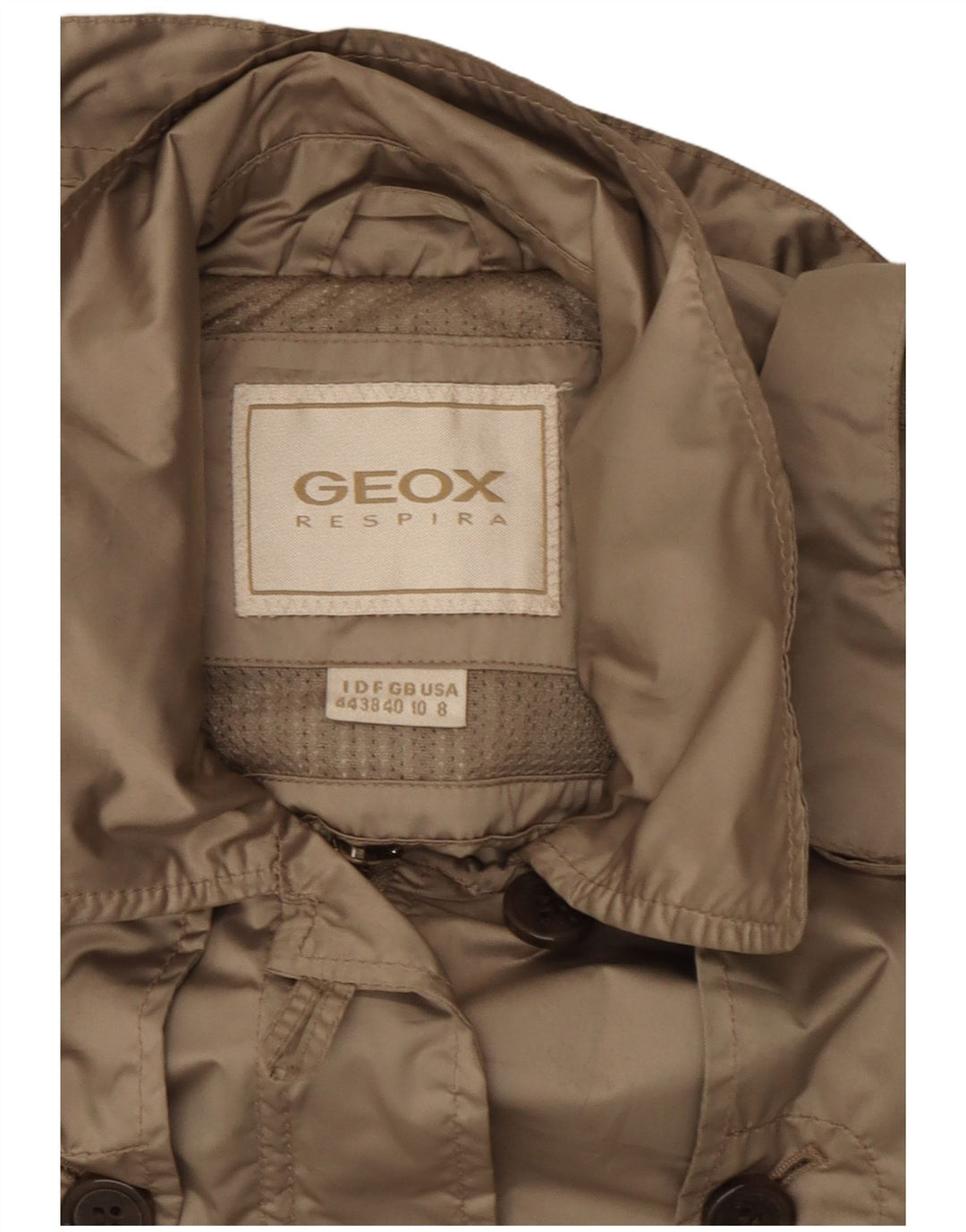 Jachetă parka cu glugă pentru femei Geox Respira UK 10 Small Beige Poliester