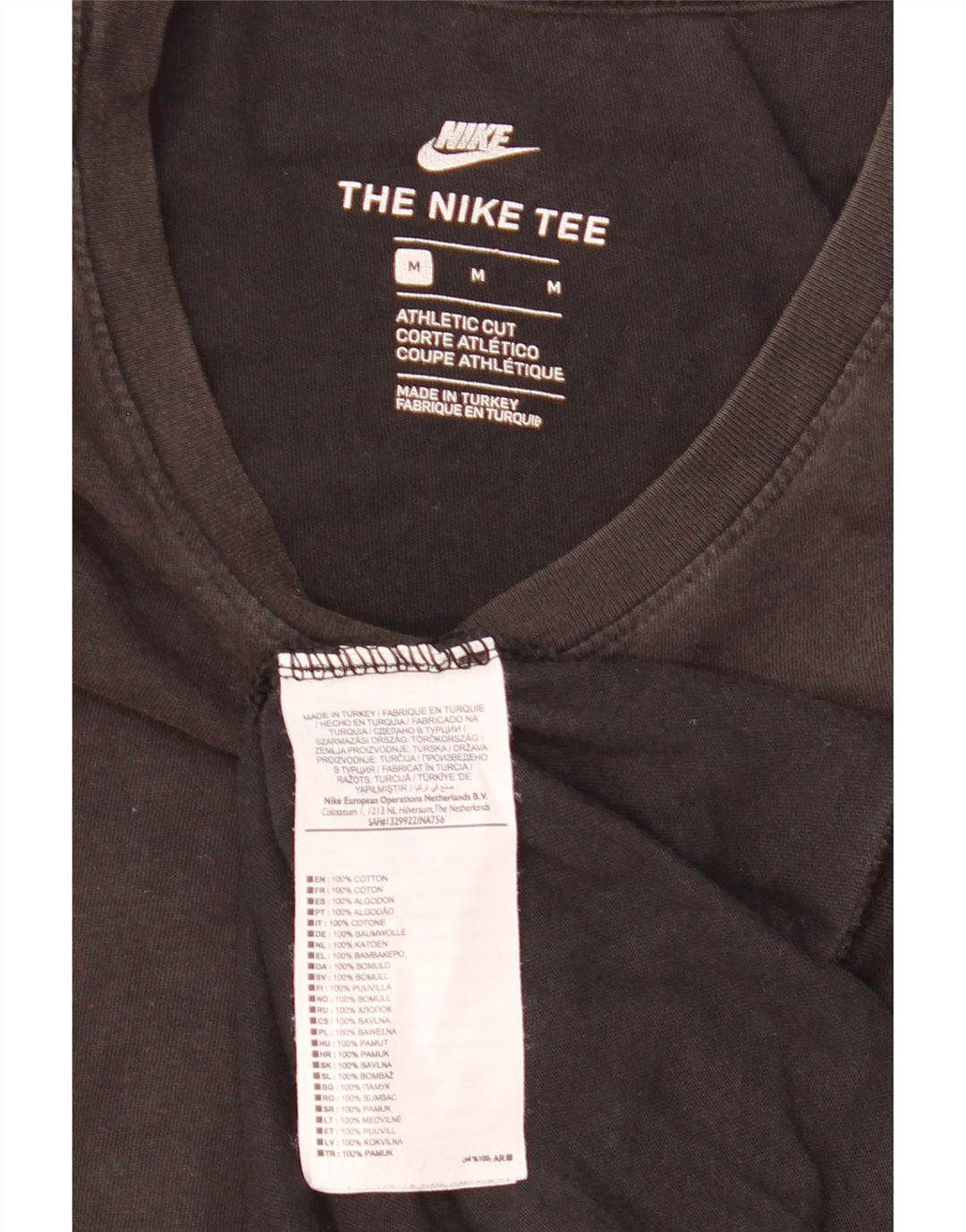 Tricou cu croi atletic Nike pentru bărbați Top mediu din bumbac negru