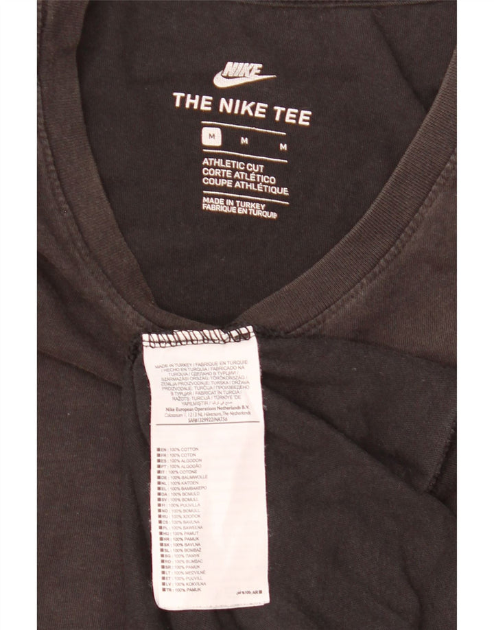 Tricou cu croi atletic Nike pentru bărbați Top mediu din bumbac negru