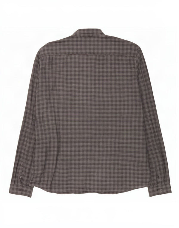 Cămașă Slim Fit Calvin Klein pentru bărbați, bumbac vichy gri 2XL