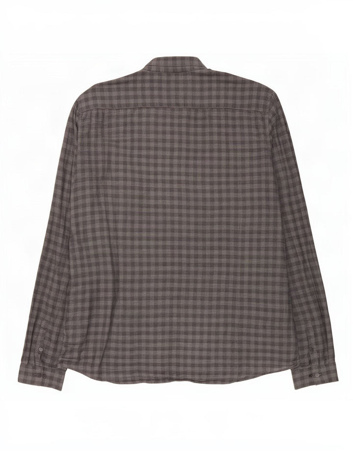 Cămașă Slim Fit Calvin Klein pentru bărbați, bumbac vichy gri 2XL